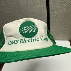 Vintage CMS Electric Coop Green and White Trucker Hat